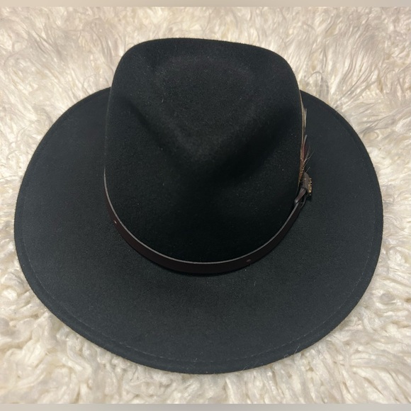 Scala Outback Classico Black Hat with Feather Detail - Picture 3 of 11